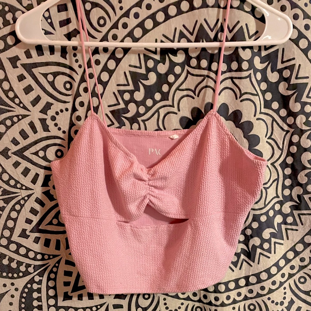 PACSUN super cute never worn bright pink cropped tank top size large